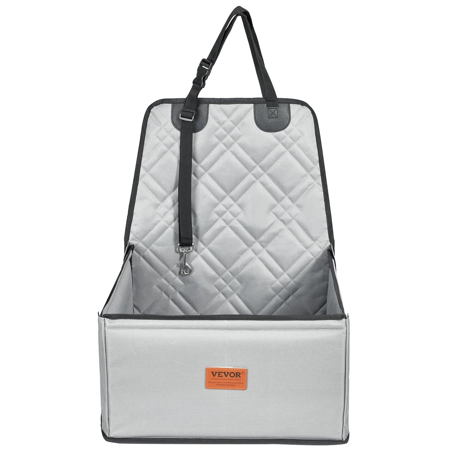 VEVOR Hunde Autositz Hunde Vordersitz Rückbank Hundesitz Auto 450X450X550Mm Grau