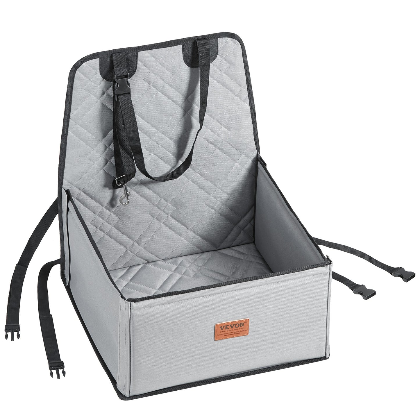 VEVOR Hunde Autositz Hunde Vordersitz Rückbank Hundesitz Auto 450X450X550Mm Grau